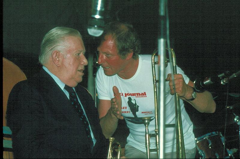 1983-070.jpg - 10.07.1983 Dance Stage
"Jazz Journal All Stars":
Wild Bill Davison, Roy Williams